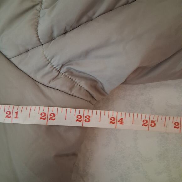 Diana Gallesi Quilted Gray Puffer Coat Parka Zip Up Knee Length LARGE Italy NWT - Picture 5 of 12